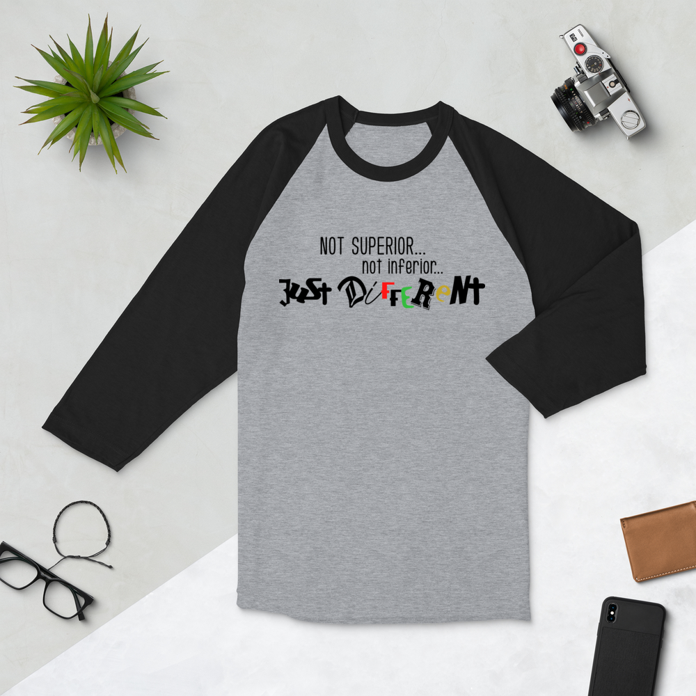 3/4 Sleeve Raglan Shirt with "Just Different" Design