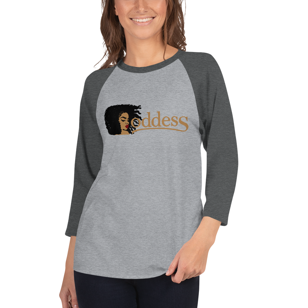 3/4 Sleeve Raglan Shirt with "Goddess" and "The PropHer Noun" Designs