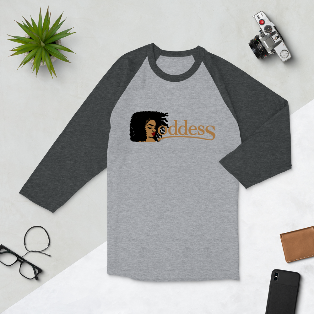 3/4 Sleeve Raglan Shirt with "Goddess" and "The PropHer Noun" Designs