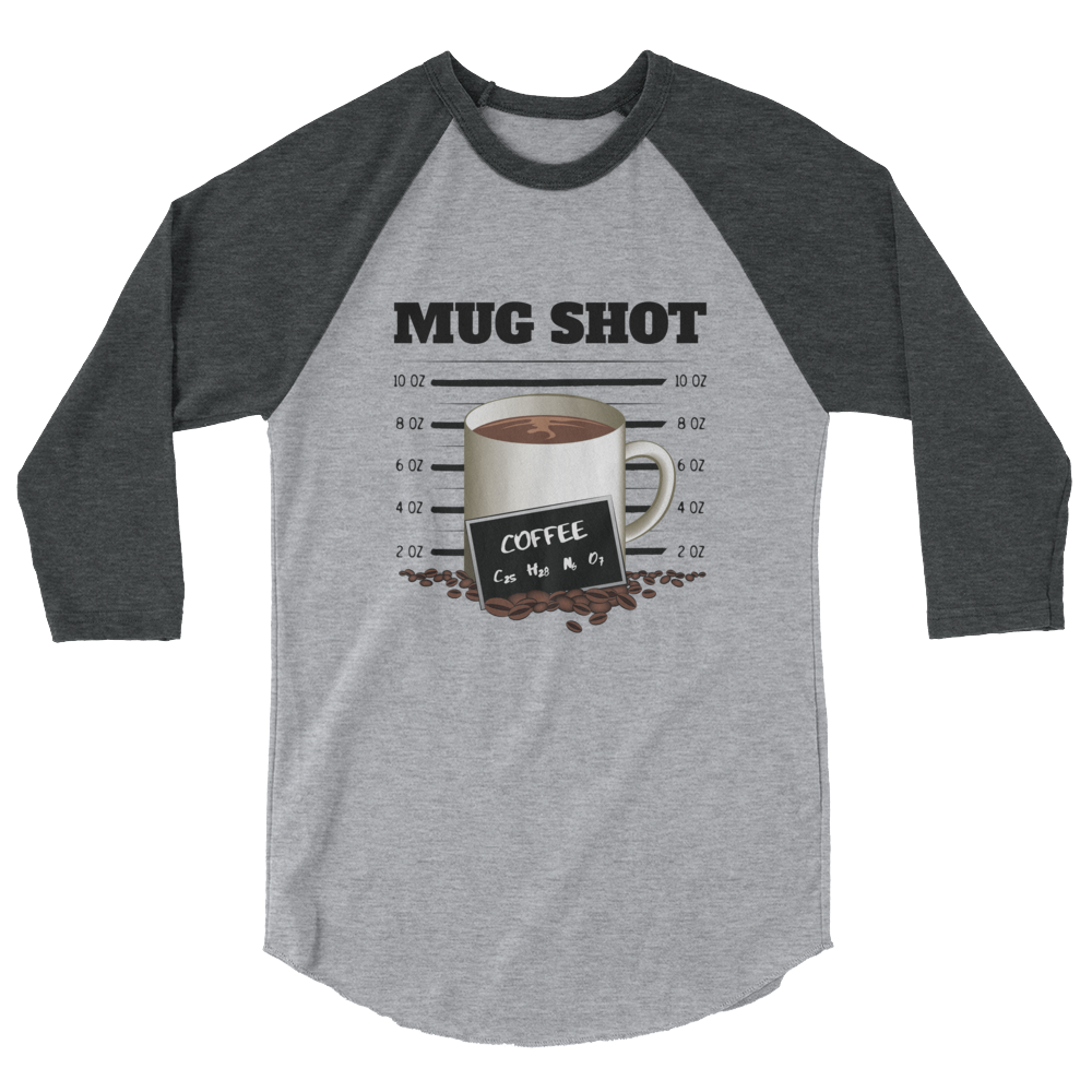 3/4 Sleeve Raglan Shirt with "Mug Shot" Design