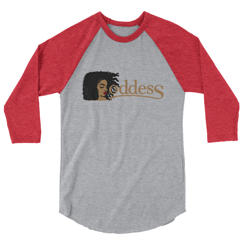 3/4 Sleeve Raglan Shirt with "Goddess" and "The PropHer Noun" Designs