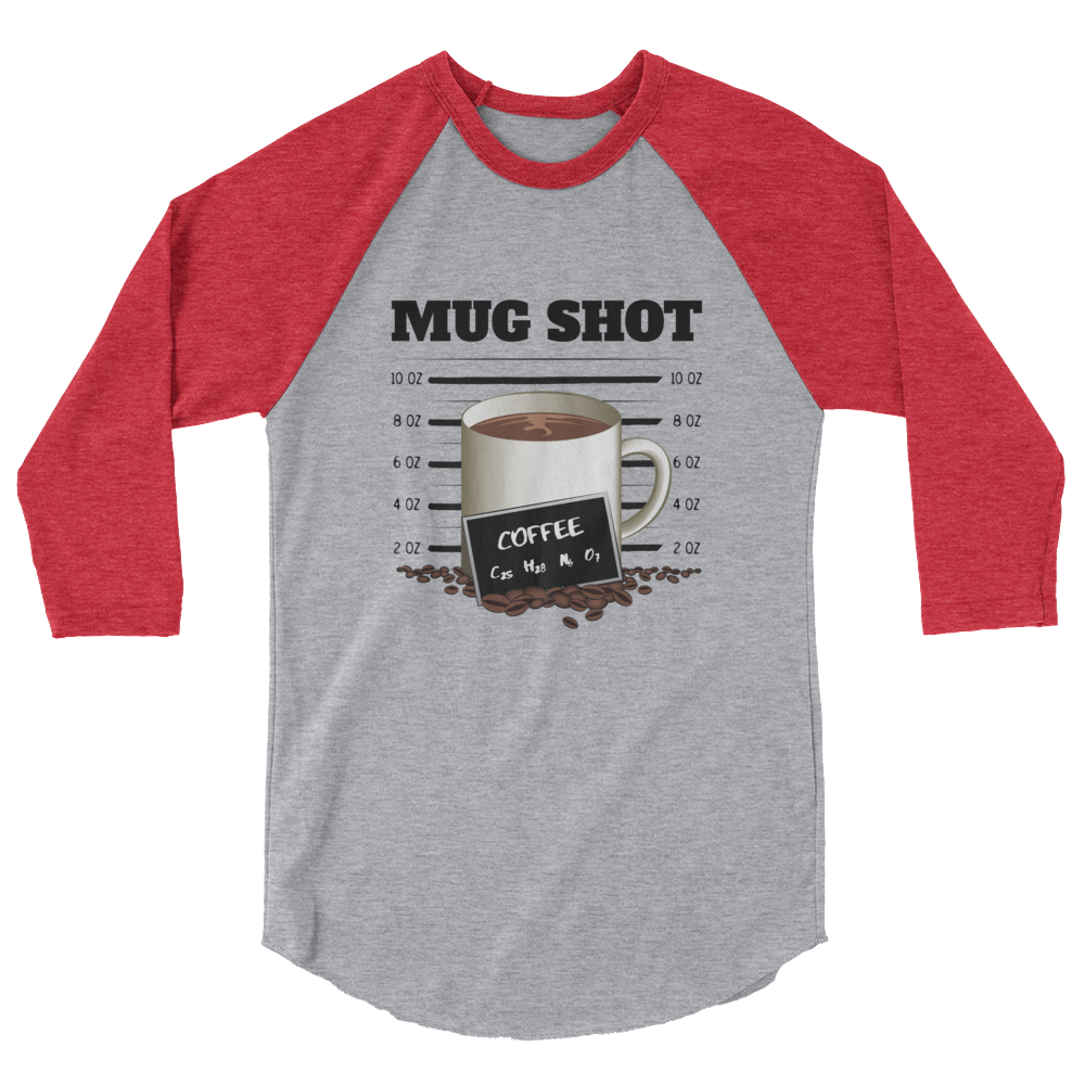 3/4 Sleeve Raglan Shirt with "Mug Shot" Design