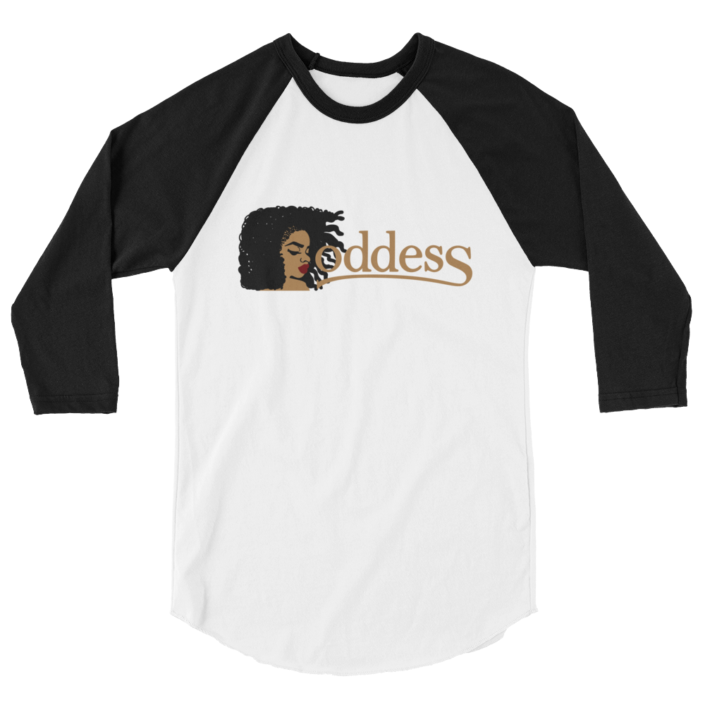 3/4 Sleeve Raglan Shirt with "Goddess" and "The PropHer Noun" Designs