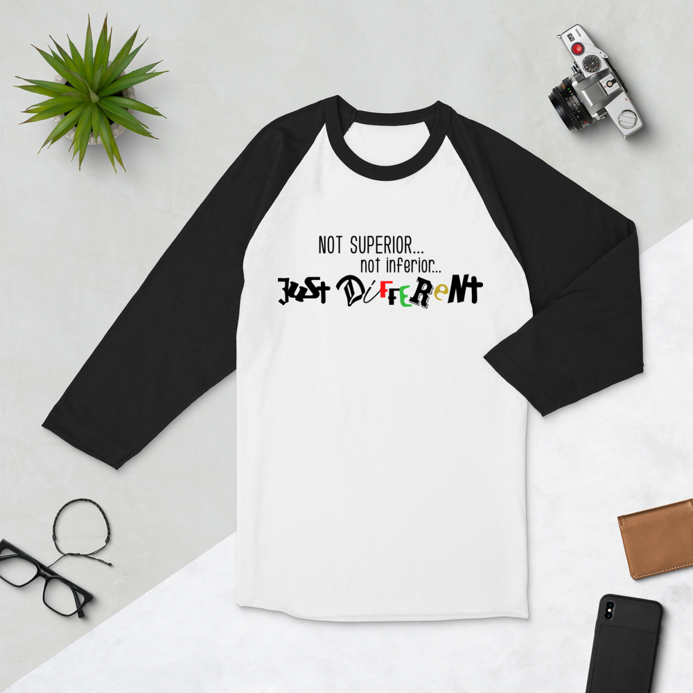 3/4 Sleeve Raglan Shirt with "Just Different" Design