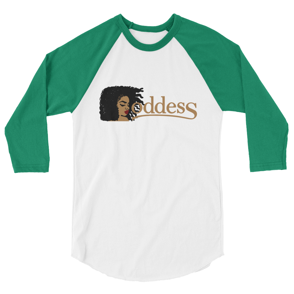 3/4 Sleeve Raglan Shirt with "Goddess" and "The PropHer Noun" Designs