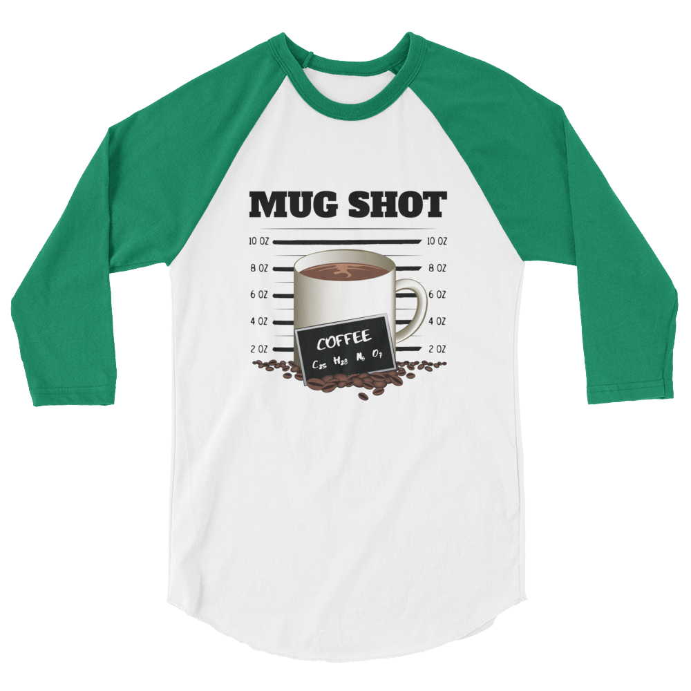 3/4 Sleeve Raglan Shirt with "Mug Shot" Design