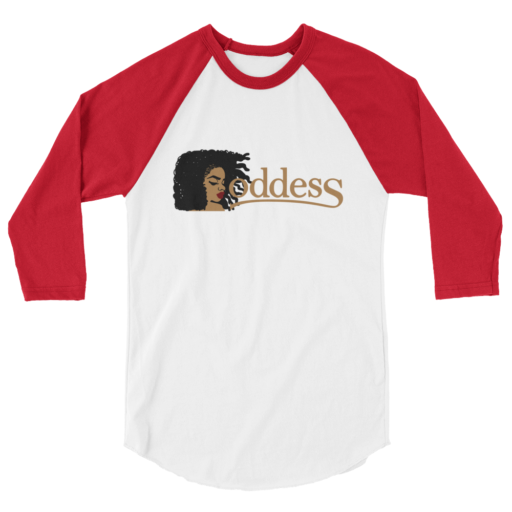 3/4 Sleeve Raglan Shirt with "Goddess" and "The PropHer Noun" Designs