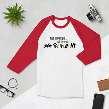 3/4 Sleeve Raglan Shirt with "Just Different" Design