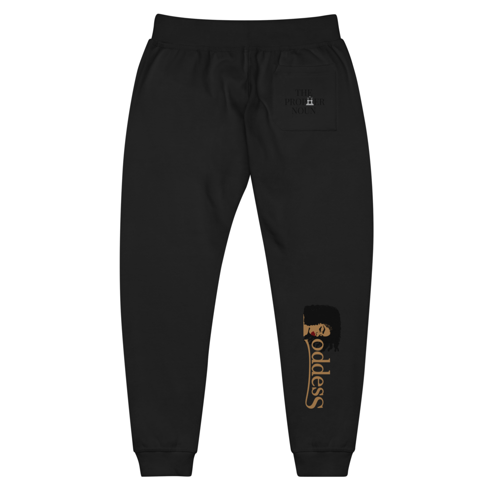 Fleece Sweatpants with "Goddess" and "The PropHer" Noun Designs