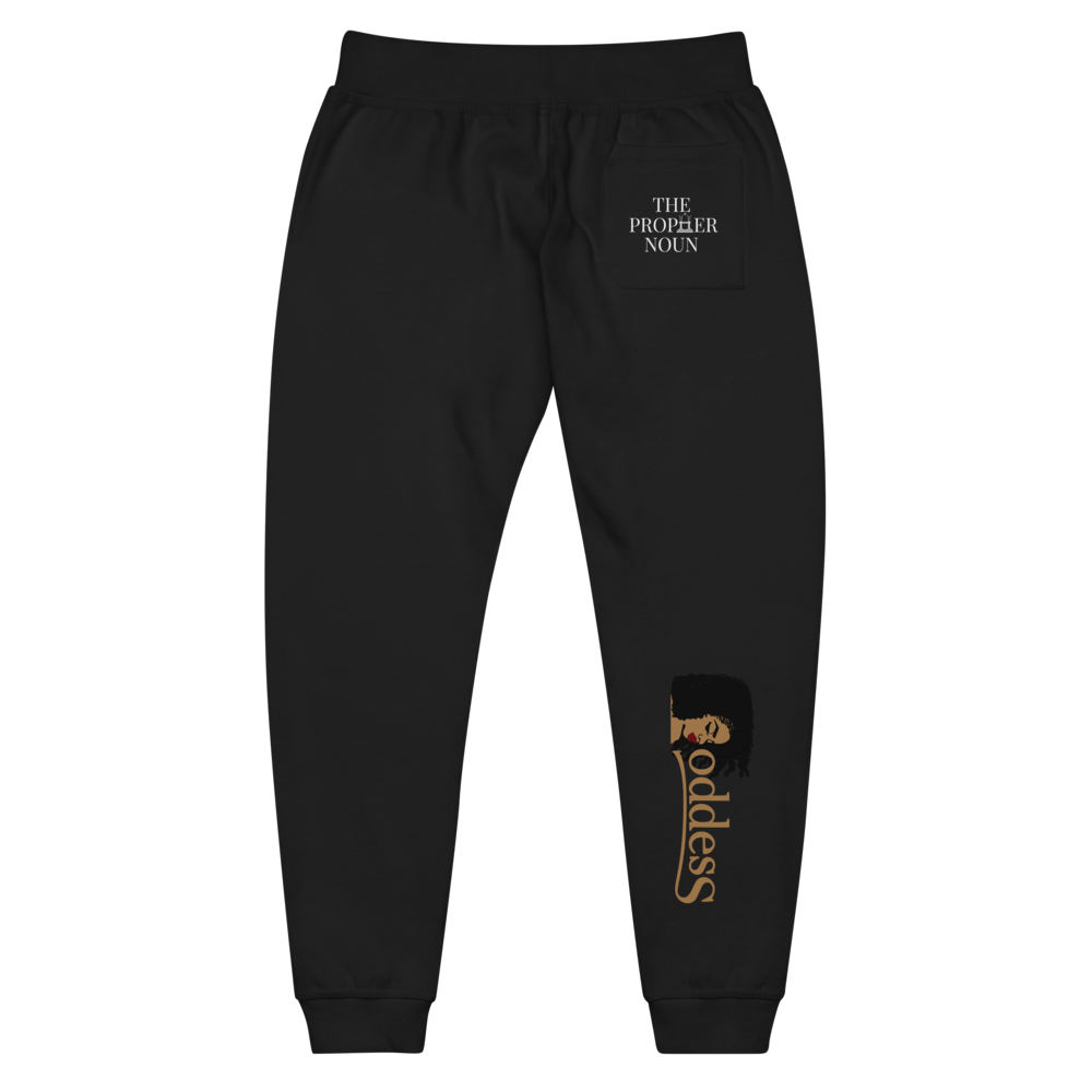 Fleece Sweatpants with "Goddess" and "The PropHer" Noun Designs