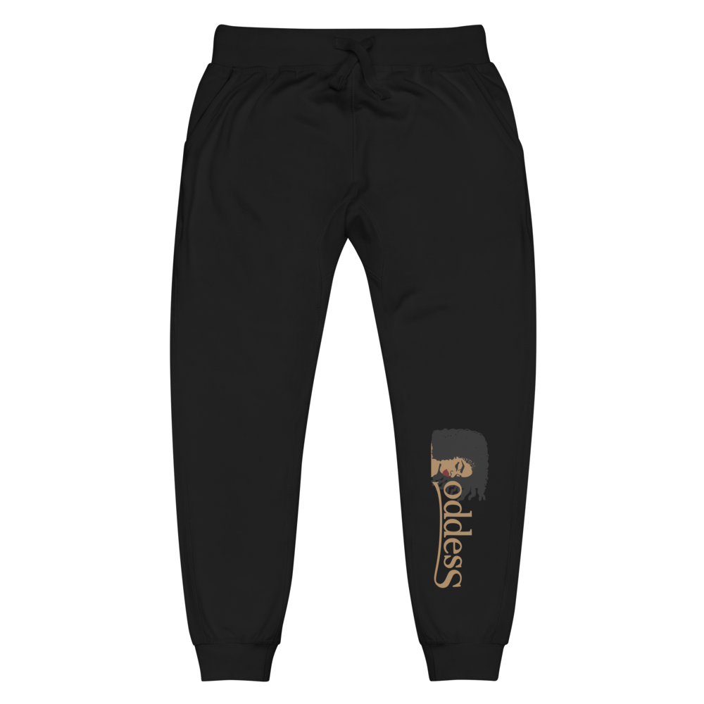 Fleece Sweatpants with "Goddess" and "The PropHer" Noun Designs