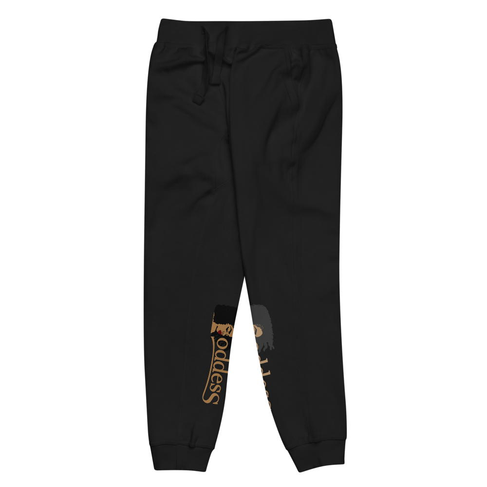 Fleece Sweatpants with "Goddess" and "The PropHer" Noun Designs