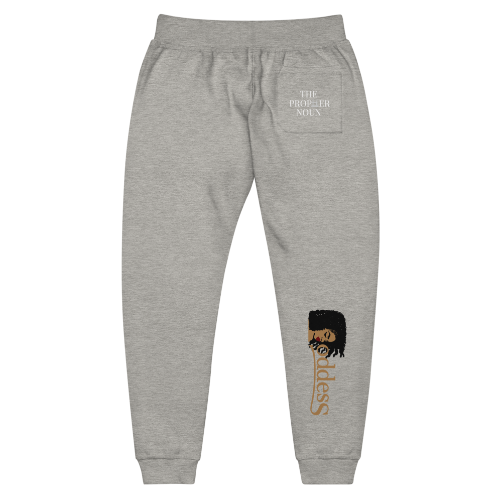 Fleece Sweatpants with "Goddess" and "The PropHer" Noun Designs