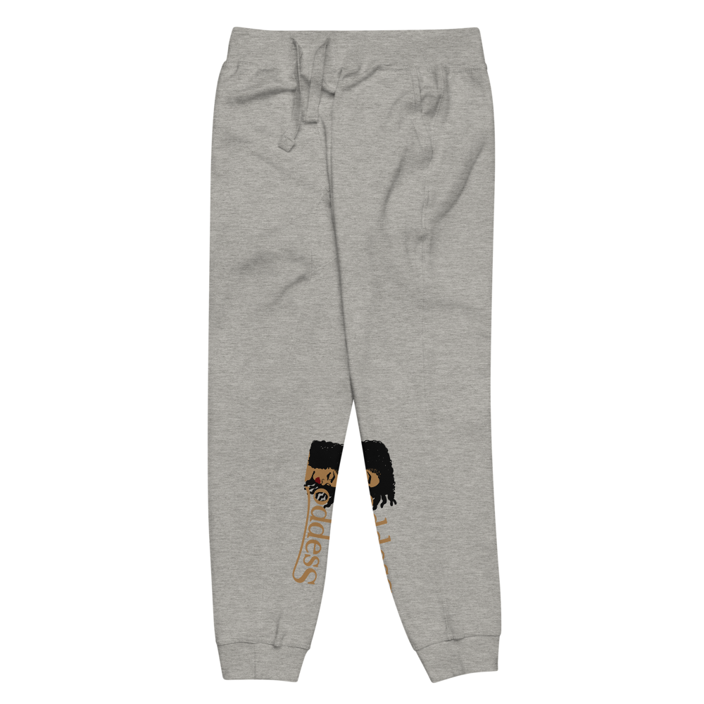 Fleece Sweatpants with "Goddess" and "The PropHer" Noun Designs