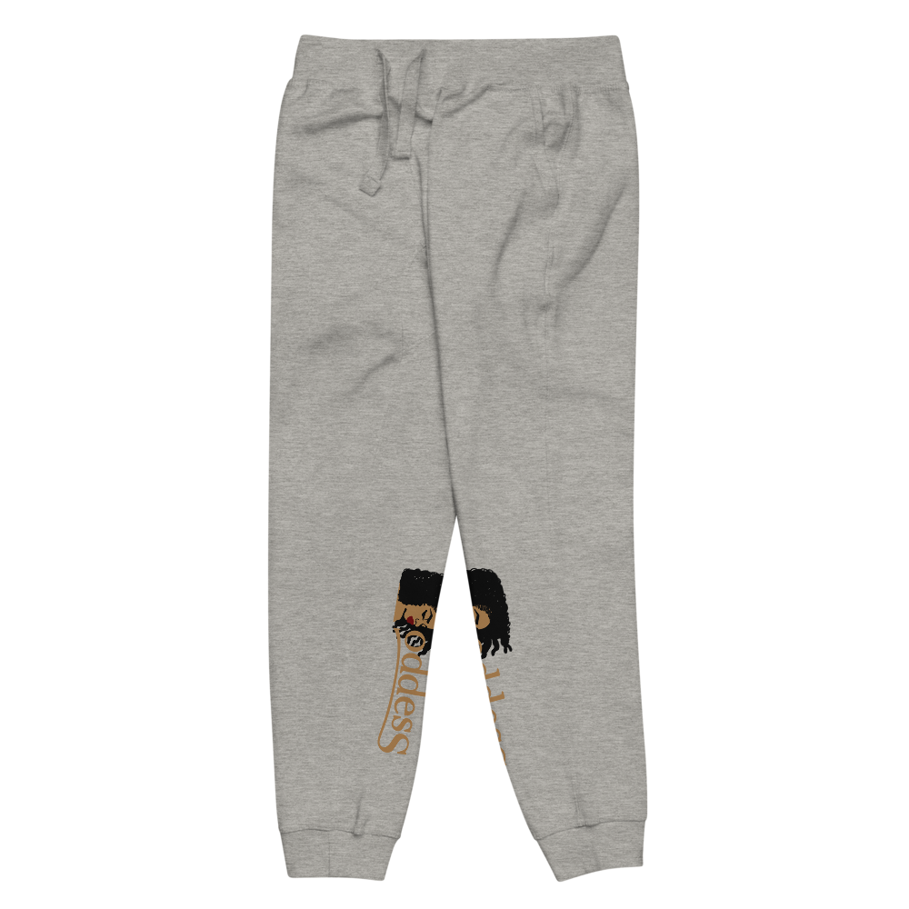 Fleece Sweatpants with "Goddess" and "The PropHer" Noun Designs