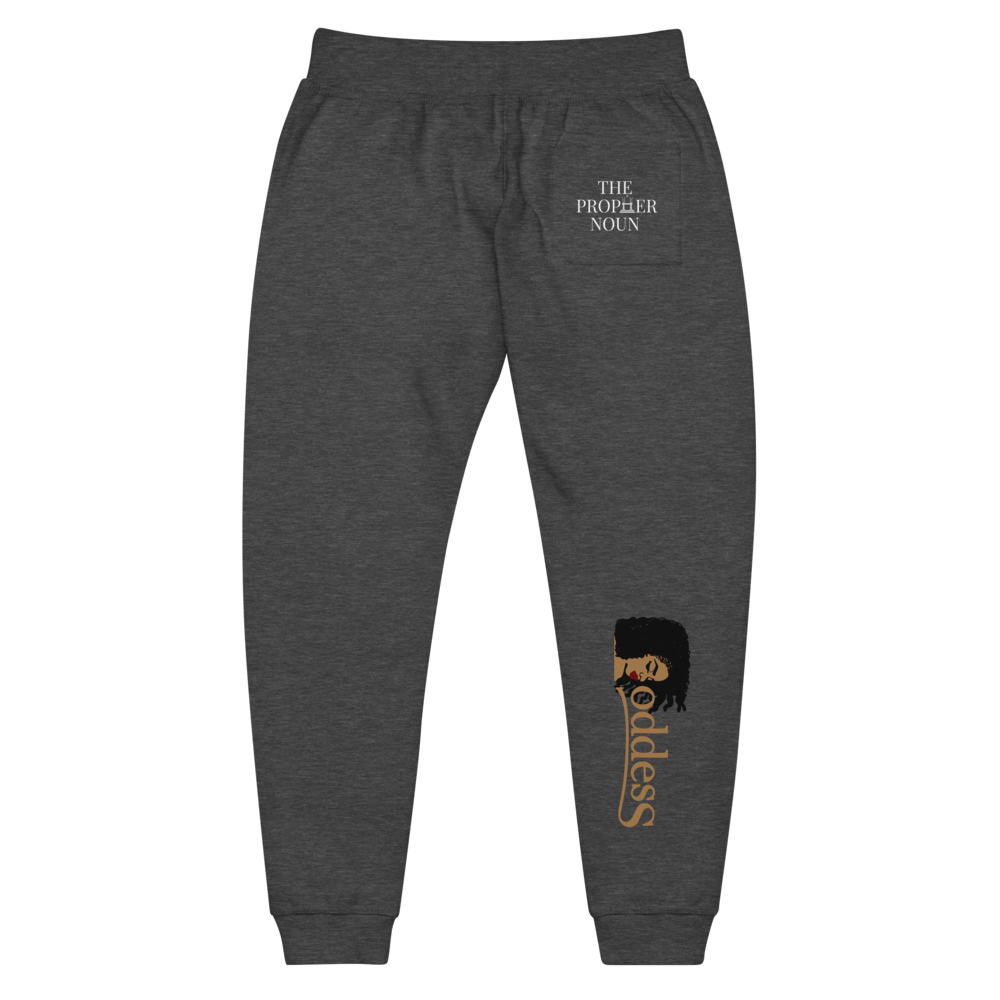 Fleece Sweatpants with "Goddess" and "The PropHer" Noun Designs