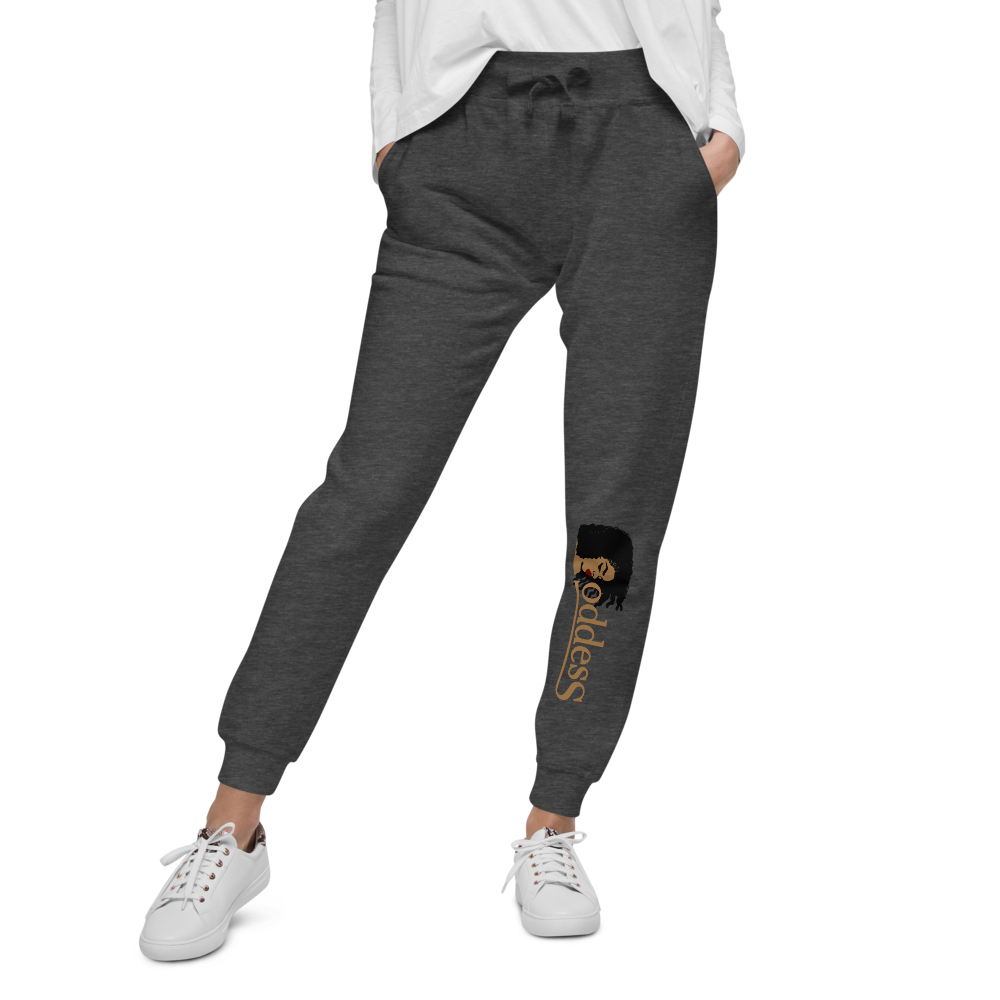 Fleece Sweatpants with "Goddess" and "The PropHer" Noun Designs