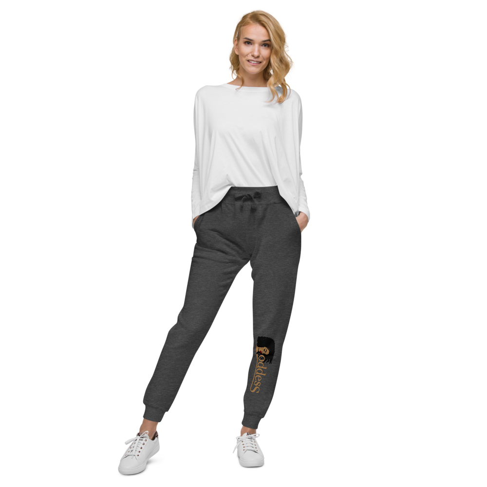 Fleece Sweatpants with "Goddess" and "The PropHer" Noun Designs