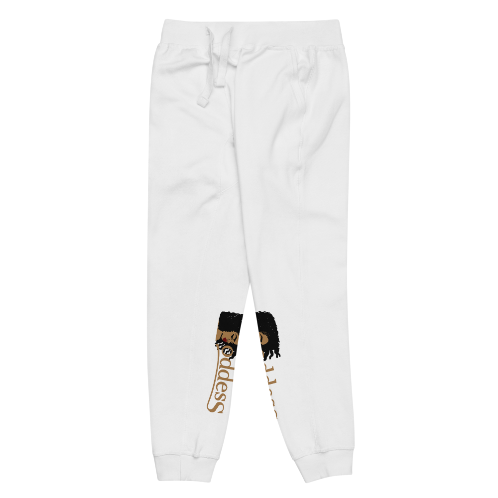 Fleece Sweatpants with "Goddess" and "The PropHer" Noun Designs