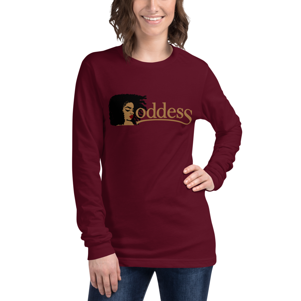 L/S T-Shirt with "Goddess" and "PropHer Noun" Designs