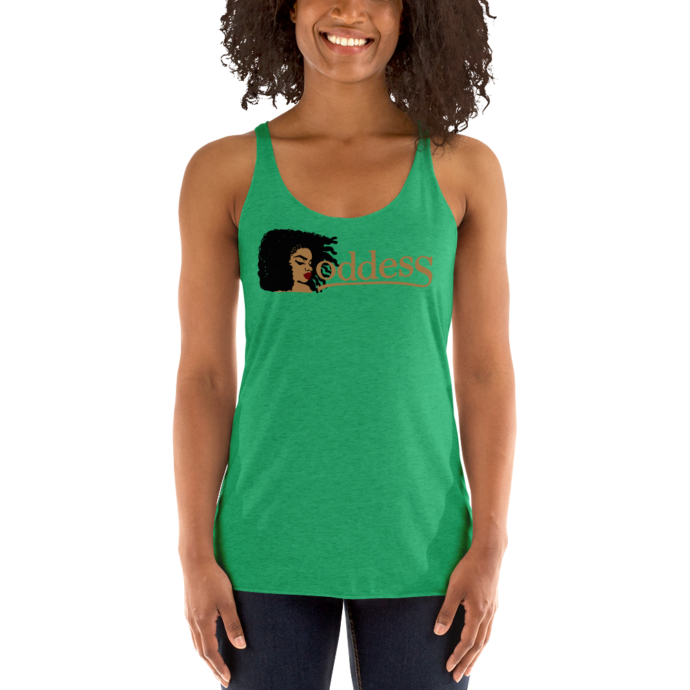 Women's Racerback Tank with "Goddess" and "The PropHer Noun" Designs