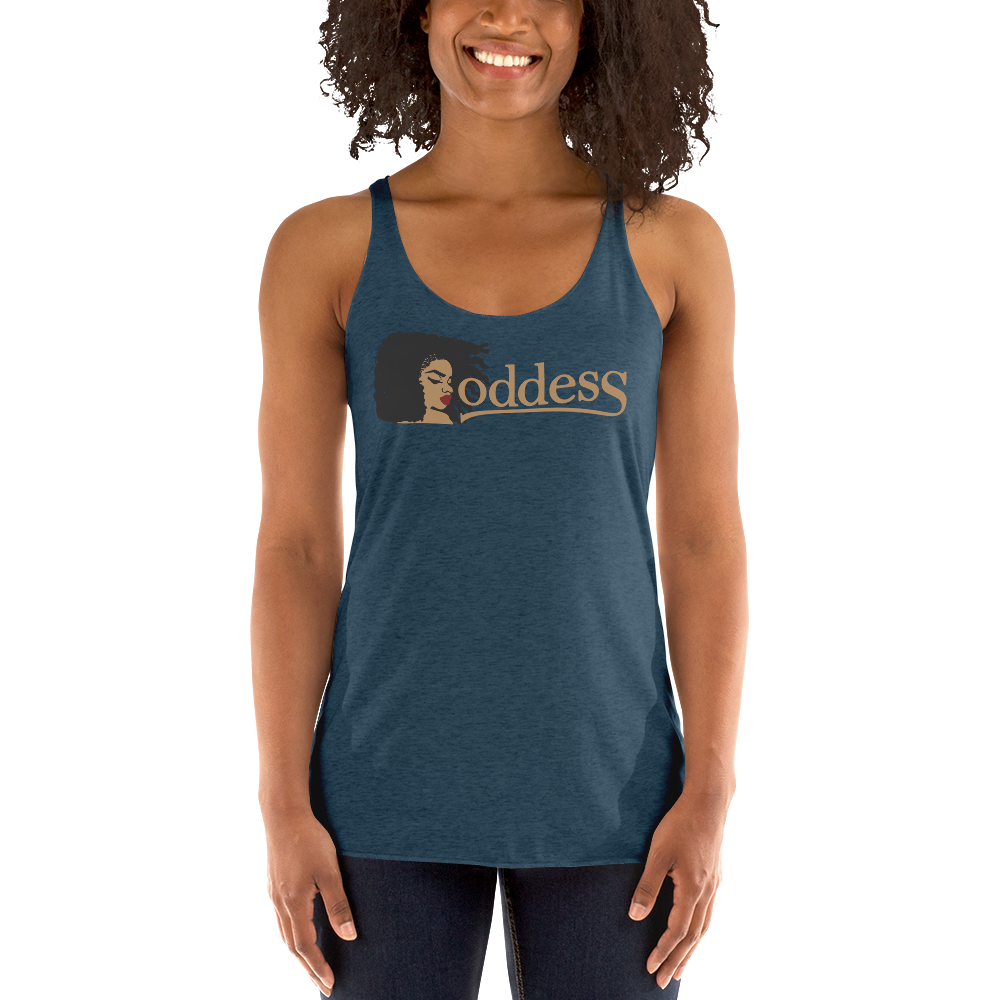 Women's Racerback Tank with "Goddess" and "The PropHer Noun" Designs