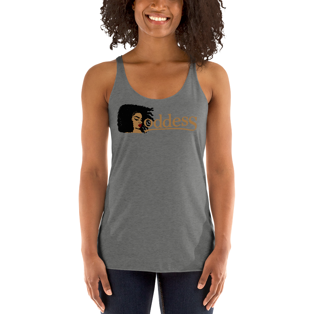 Women's Racerback Tank with "Goddess" and "The PropHer Noun" Designs