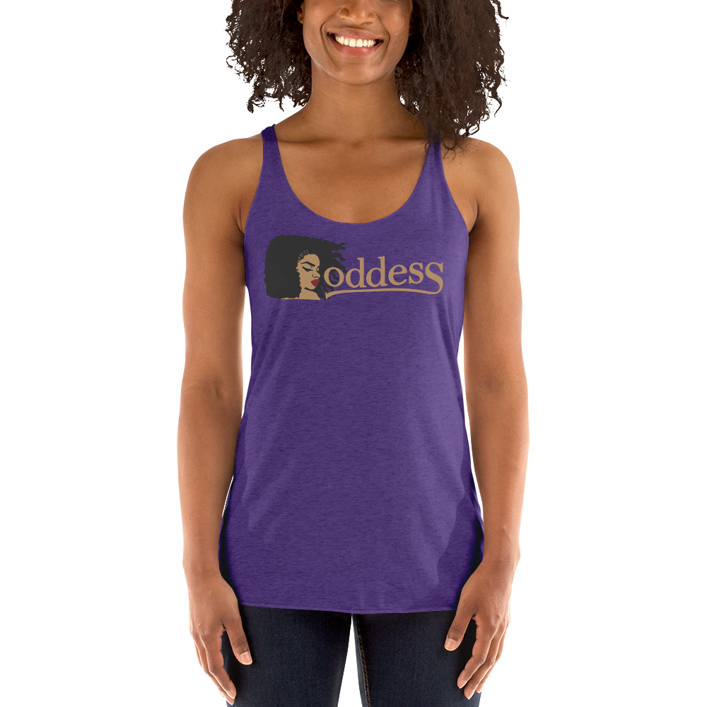 Women's Racerback Tank with "Goddess" and "The PropHer Noun" Designs