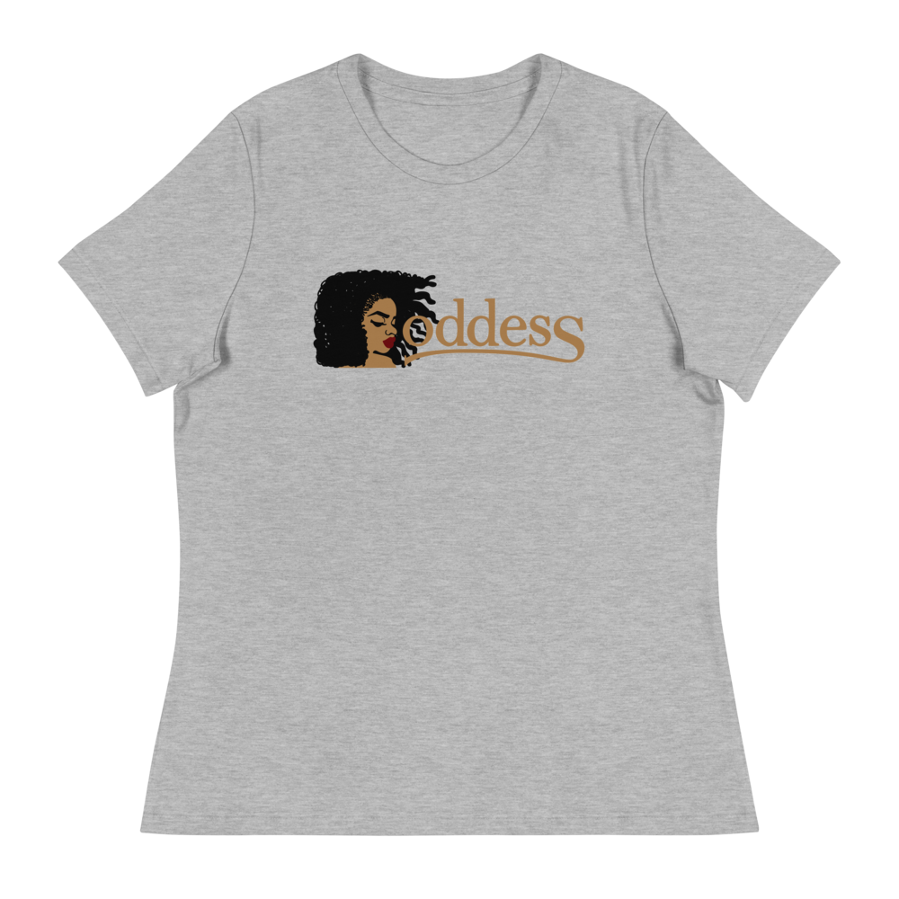 Women's Relaxed T-Shirt with "Goddess" and "The PropHer Noun" Designs
