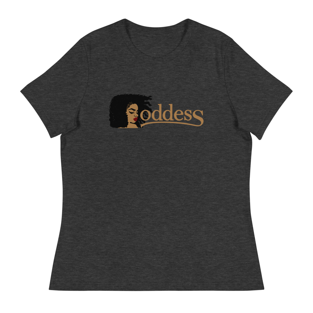Women's Relaxed T-Shirt with "Goddess" and "The PropHer Noun" Designs