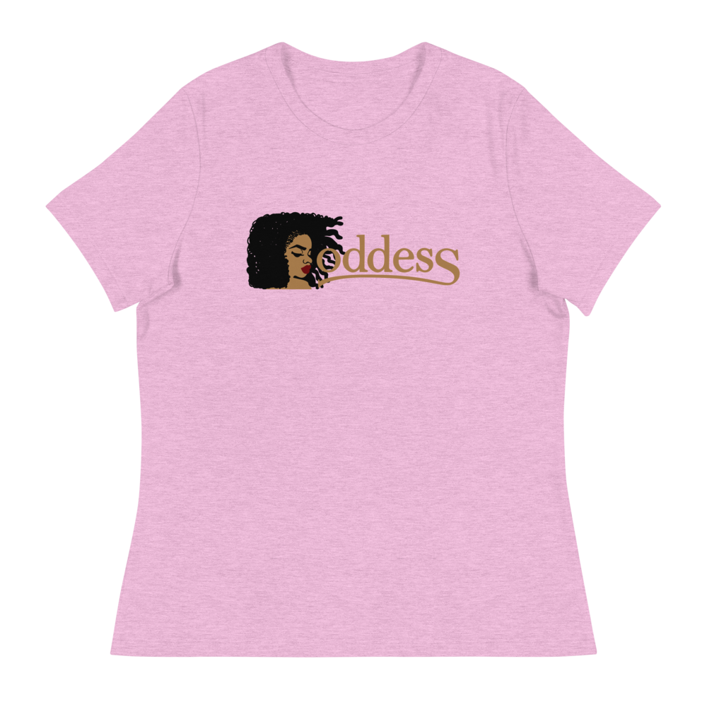 Women's Relaxed T-Shirt with "Goddess" and "The PropHer Noun" Designs