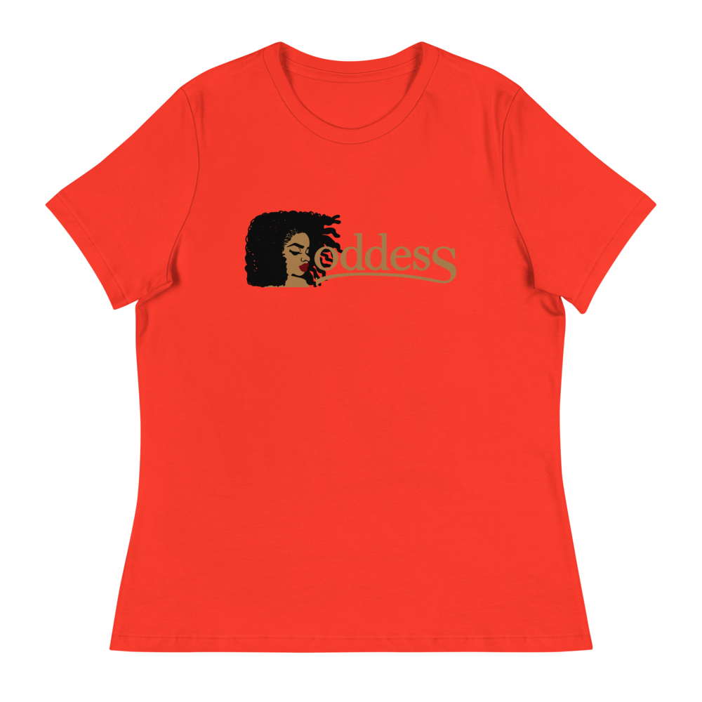 Women's Relaxed T-Shirt with "Goddess" and "The PropHer Noun" Designs