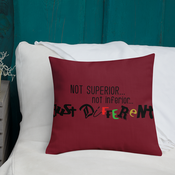 Premium Pillow with "Just Different" Design