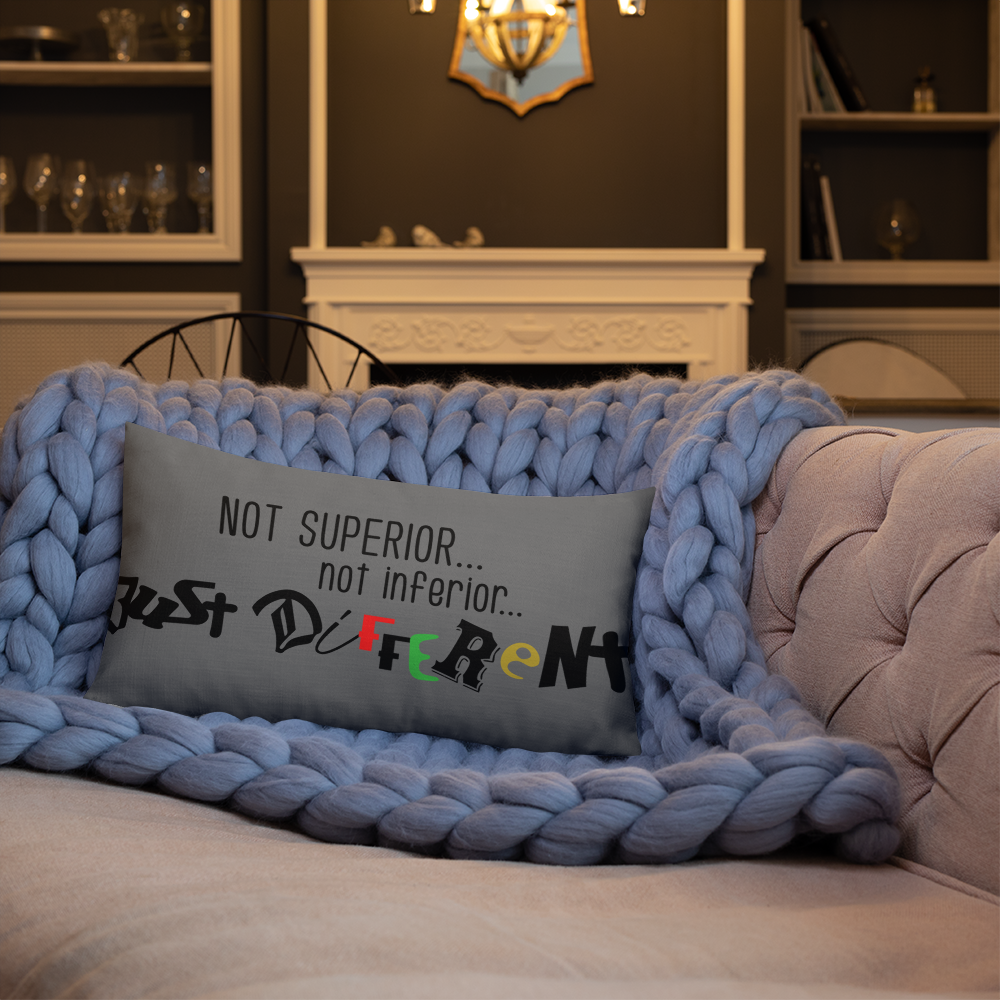 Premium Pillow with "Just Different" Design