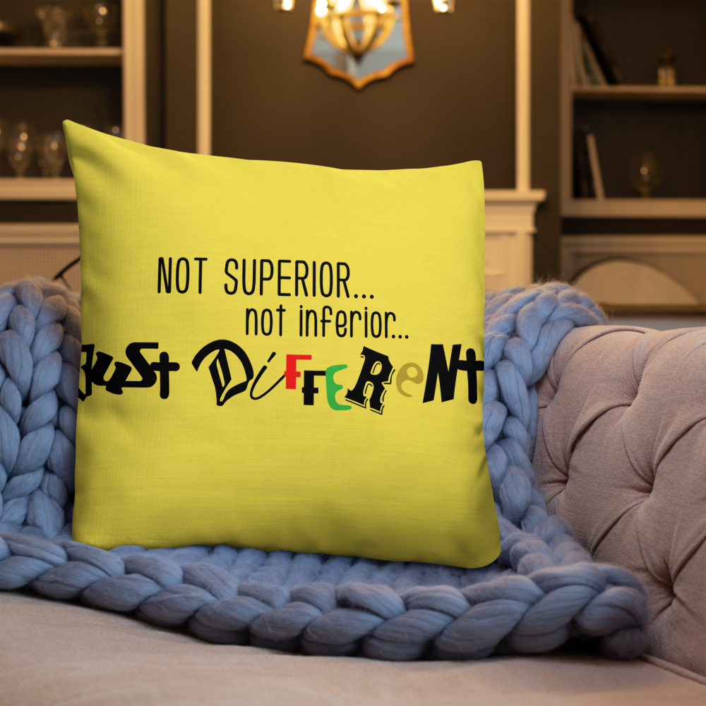Premium Pillow with "Just Different" Design
