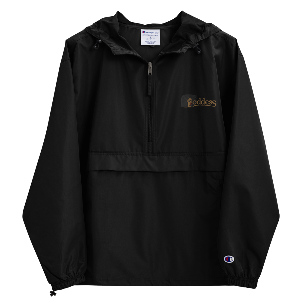 Champion Packable Jacket with Embroidered "Goddess" Design