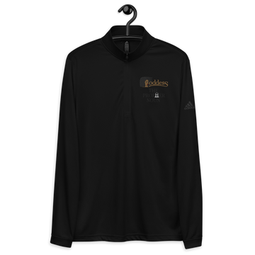 Quarter Zip Pullover with Embroidered "Goddess" and "The PropHer Noun" designs