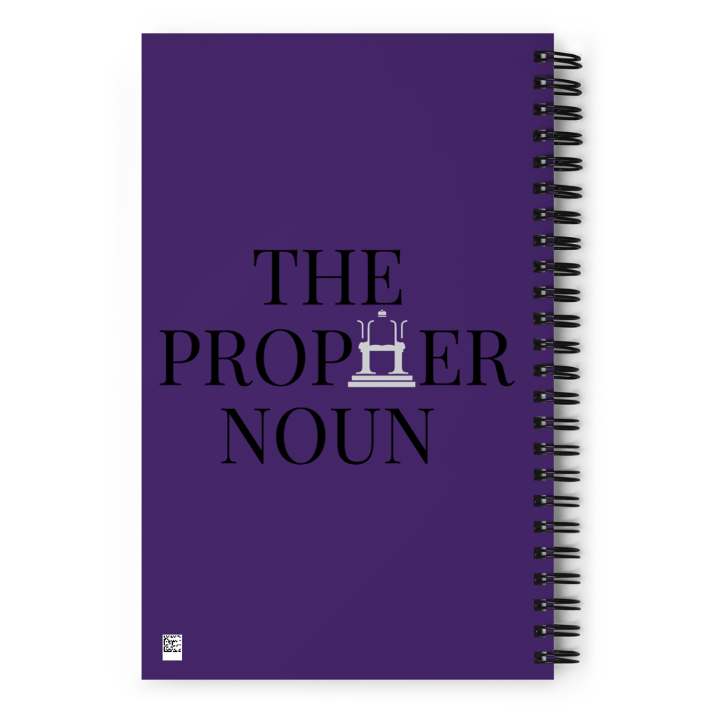 Spiral Notebook with "Goddess" and "The PropHer Noun" Designs