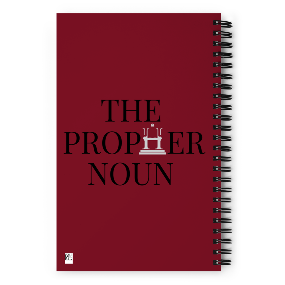 Spiral Notebook with "Goddess" and "The PropHer Noun" Designs