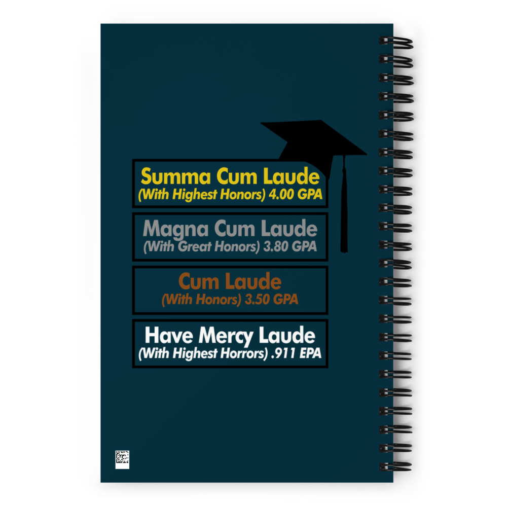 Spiral notebook with "Latin Honors" Design