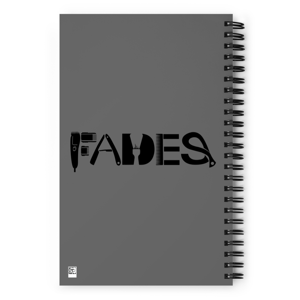Spiral notebook with "Fades" Design