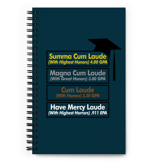 Spiral notebook with "Latin Honors" Design