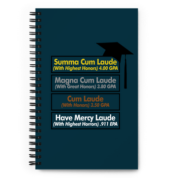 Spiral notebook with "Latin Honors" Design