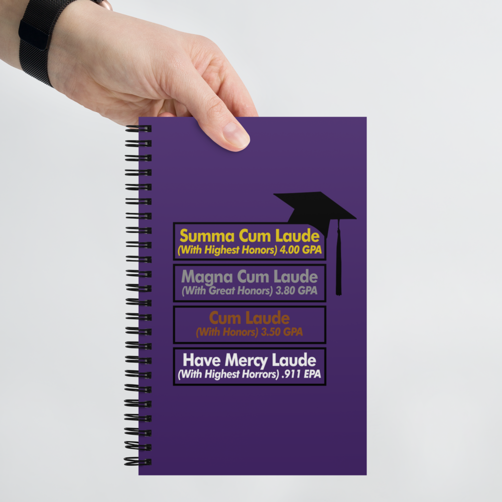 Spiral Notebook with "Latin Honors" Design