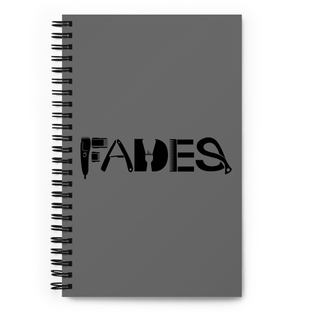 Spiral notebook with "Fades" Design