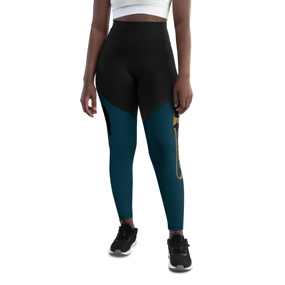 Sports Leggings with "Goddess" and "The PropHer Noun" Designs