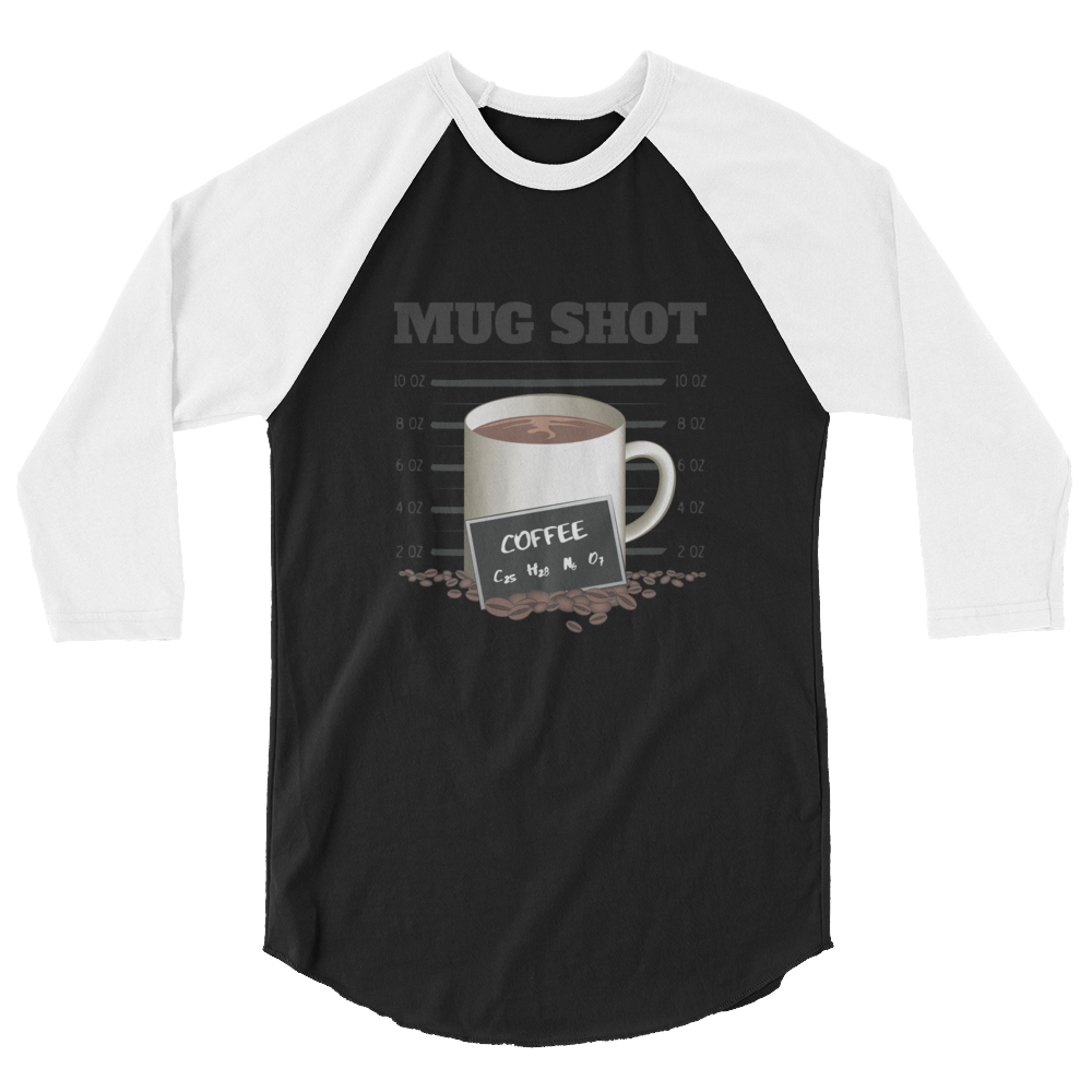 3/4 Sleeve Raglan Shirt with "Mug Shot" Design