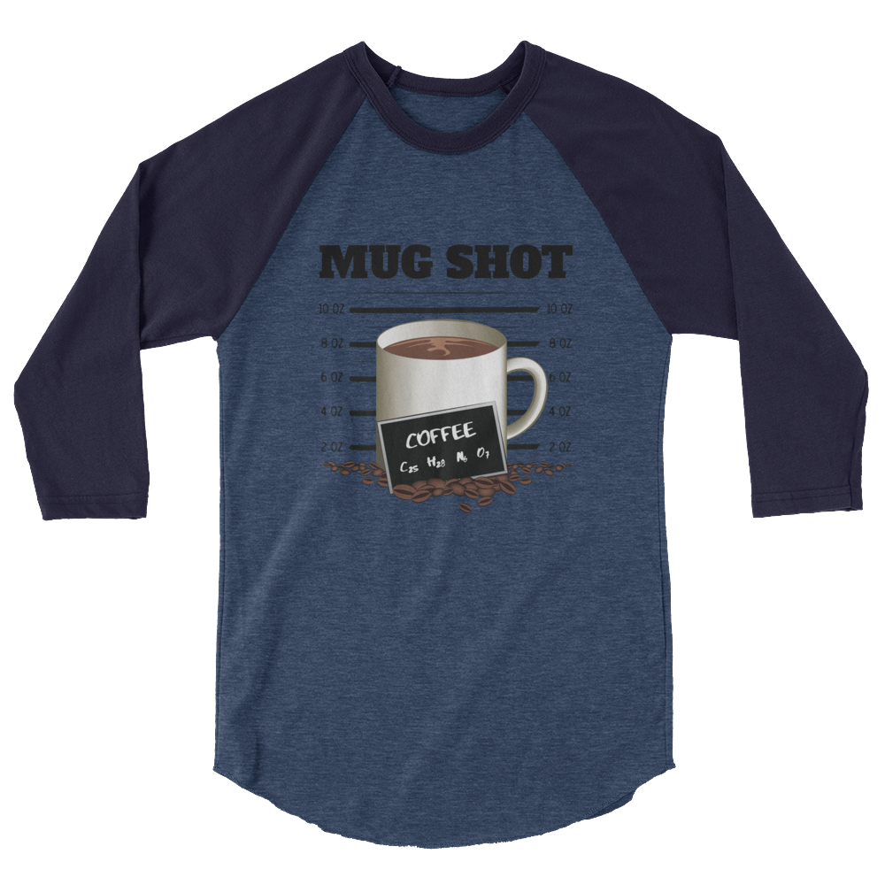 3/4 Sleeve Raglan Shirt with "Mug Shot" Design