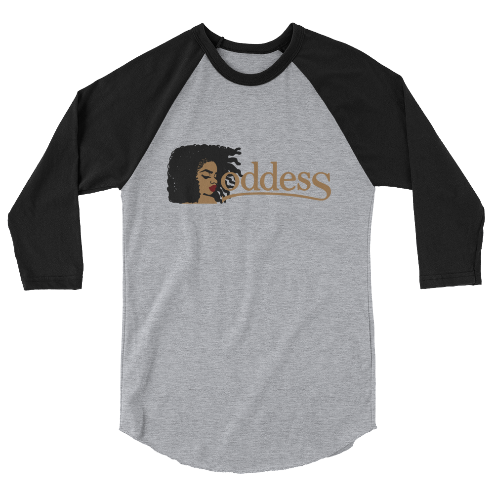 3/4 Sleeve Raglan Shirt with "Goddess" and "The PropHer Noun" Designs