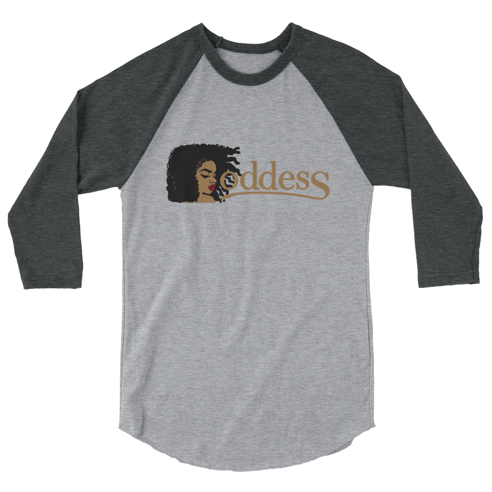 3/4 Sleeve Raglan Shirt with "Goddess" and "The PropHer Noun" Designs